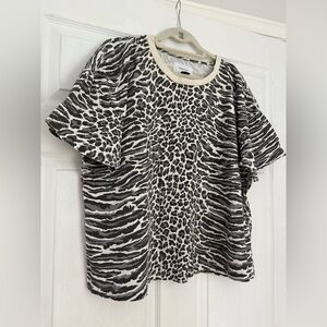 Current/Elliott leopard animal print tee shirt - size 3 (Large)